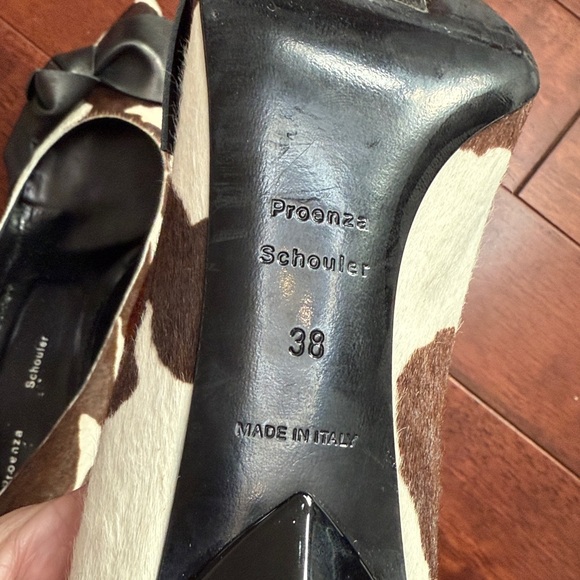NIB Proenza Schouler Italy Toscana Pony Hair Rotterdam Leather Bow Heels - Picture 7 of 9